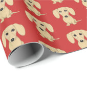 Cream Smooth Coated Dachshund Pattern | Kute honde Cadeaupapier (Rol Hoek)