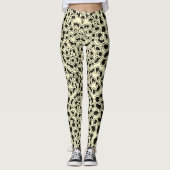 Cream Snow Leopard Safari Print Leggings (Voorkant)