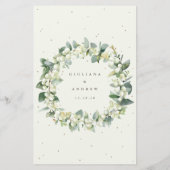 Cream Snowberry + Eucalyptus 3 gangen bruiloft Men (Achterkant)