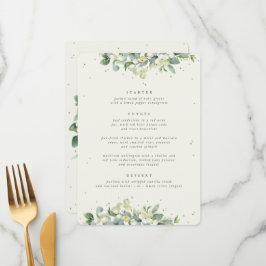 Cream Snowberry + Eucalyptus 3 gangen bruiloft Menu