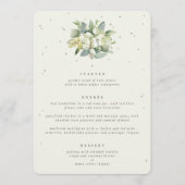 Cream Snowberry + Eucalyptus 3 gangen bruiloft Menu (Voorkant)