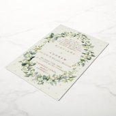 Cream Snowberry + Eucalyptus bruiloft alleen recep Folie Uitnodiging (Gedraaid)