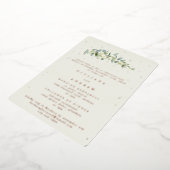 Cream Snowberry + Eucalyptus bruiloft repetitie Folie Uitnodiging (Gedraaid)