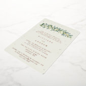 Cream Snowberry + Eucalyptus bruiloft repetitie Folie Uitnodiging (Gedraaid)