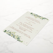 Cream Snowberry + Eucalyptus bruiloft repetitie Folie Uitnodiging (Gedraaid)