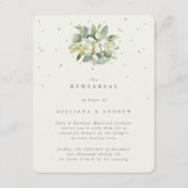 Cream Snowberry + Eucalyptus bruiloft repetitie Informatiekaartje (Voorkant)