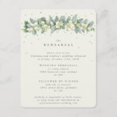 Cream Snowberry + Eucalyptus bruiloft repetitie Informatiekaartje (Voorkant)