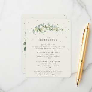 Cream Snowberry + Eucalyptus bruiloft repetitie Informatiekaartje