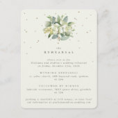 Cream Snowberry + Eucalyptus bruiloft repetitie Informatiekaartje (Voorkant)