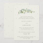 Cream Snowberry + Eucalyptus bruiloft repetitie Kaart (Voorkant / Achterkant)