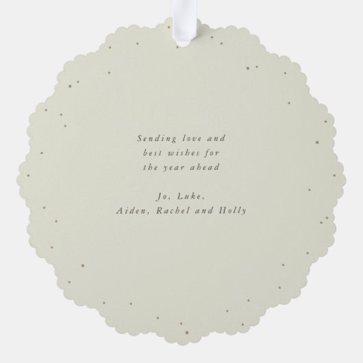 Cream Snowberry+Eucalyptus Christmas Wreath Photo Ornament Kaart (Achterkant)