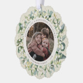 Cream Snowberry+Eucalyptus Christmas Wreath Photo  Ornament Kaart (Links)