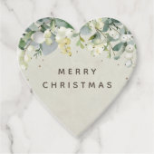 Cream Snowberry+Eucalyptus Custom Message Bedankjes Labels (Voorkant)