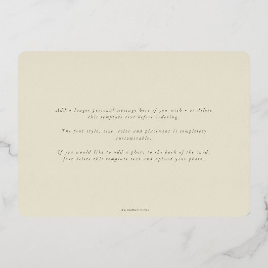 Cream Snowberry + Eucalyptus kerstfoto Folie Feestdagenkaart (Achterkant)