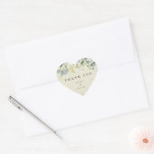 Cream Snowberry+Eucalyptus Kerstmis Dank je Hart Sticker (Envelop)