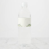 Cream Snowberry+Eucalyptus Winter Vrijgezellenfees Waterfles Etiket (Achterkant)