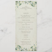 Cream Snowberry Kerstdiner Flat 4 gangen Menu (Voorkant)