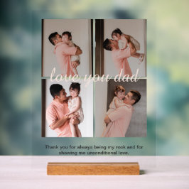 Cream Soft Happy Vaderdag Gift Fotocollage Acryl Bord