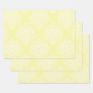 Cream Southern Cottage Damask Inpakpapier Vel