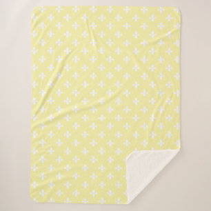 Cream Southern Cottage Fleur de Lys Sherpa Deken