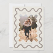 Cream Squiggly Wavy Lijst Wedding Save The Date (Voorkant)