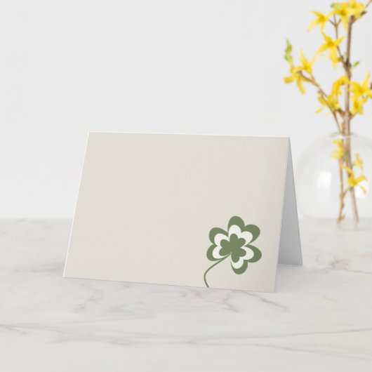 Cream St. Patrick's Day Shamrock Kaart (Gele Bloem)