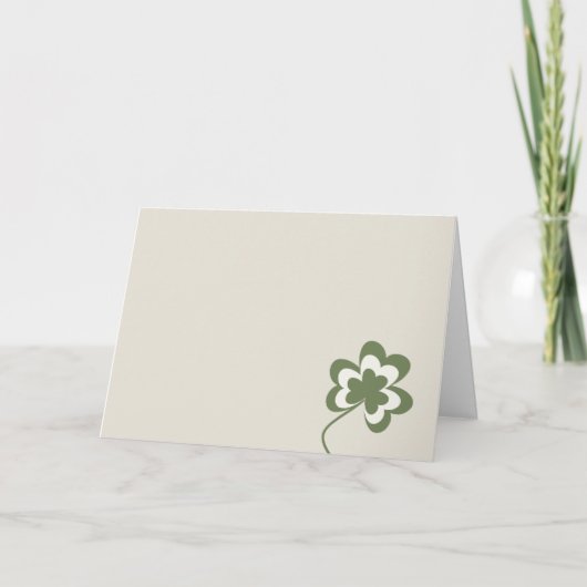 Cream St. Patrick's Day Shamrock Kaart (Voorkant)