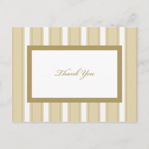 Cream Stripe Sympathy Bedankt Briefkaart