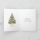 Cream Stripes Christmas Tree Star Ornaments Kaart (Binnen)