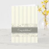 Cream Stripes Gefeliciteerd met je verwachting Kaart (Gele Bloem)