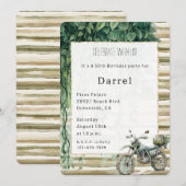 Cream Stripes Motorcycle Ivy Oerwoud Verjaardag Kaart (Voorkant / Achterkant)