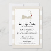 Cream Stripes Orleans Cape Cod Save the Date (Voorkant)