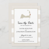 Cream Stripes Orleans Cape Cod Save the Date (Voorkant / Achterkant)