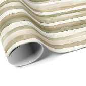 Cream Stripes Verjaardag Cadeaupapier (Rol Hoek)