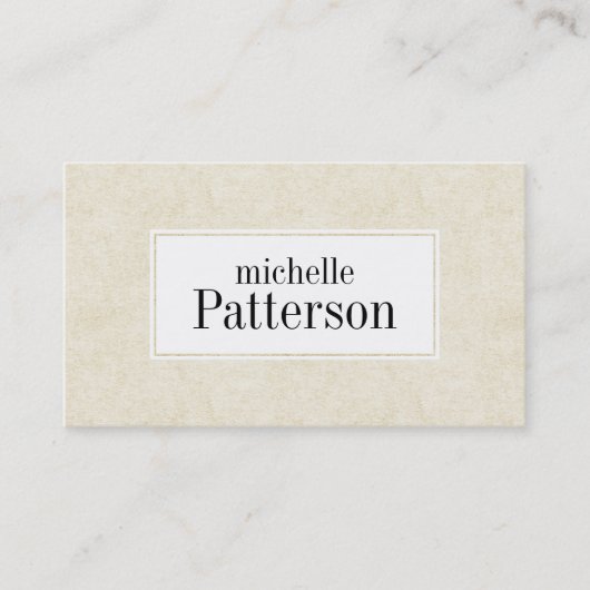 Cream Suede look Modern Visitekaartje (Voorkant)