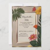 Cream Summertime 50ste Verjaardagsfeest Kaart (Voorkant)