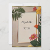 Cream Summertime 50ste Verjaardagsfeest Kaart (Achterkant)