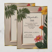 Cream Summertime 50ste Verjaardagsfeest Kaart (Voorkant / Achterkant)