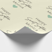 Cream Sweet 16 gepersonaliseerde verjaardag Cadeaupapier (Hoek)