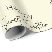 Cream Sweet 16 gepersonaliseerde verjaardag Cadeaupapier (Rol Hoek)