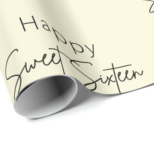 Cream Sweet 16 gepersonaliseerde verjaardag Cadeaupapier (Rol Hoek)