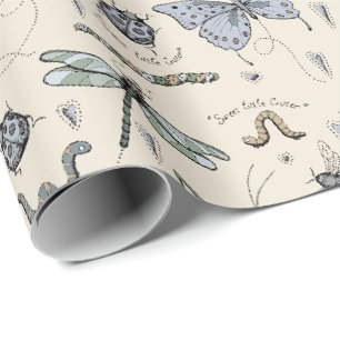 Cream Sweet Little Critter Baby Bugs Insecten Kind Cadeaupapier