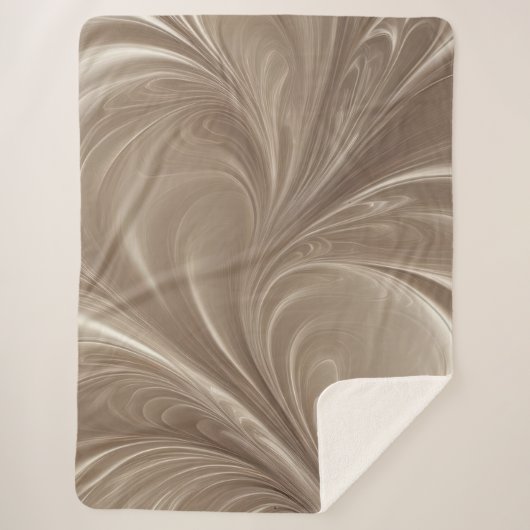 Cream Swirl - Zacht beige Abstract vloeiend ontwer Sherpa Deken (Voorkant)