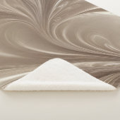 Cream Swirl - Zacht beige Abstract vloeiend ontwer Sherpa Deken (3/4)