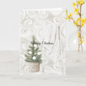 Cream Swirls Christmas Tree Ladder with Blanket Kaart (Gele Bloem)