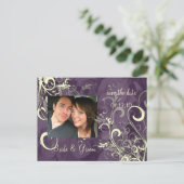 CREAM SWIRLS SAVE THE DATE, Foto Aankondigingskaart (Staand voorkant)