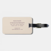 Cream Sword Shield Middeleeuwse Fantasy Monogram Bagagelabel (Achterkant horizontaal)