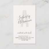 Cream Tan Beige Lash Extension Aftercare Visitekaartje (Voorkant)