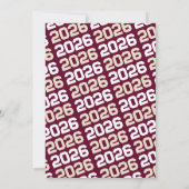 Cream Tan & Bourgondië Afstuderen Fotouitnodiging Kaart (Achterkant)