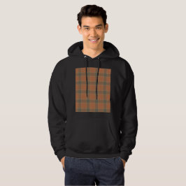 Cream Tartan Mannen Basic Hooded Sweatshirt